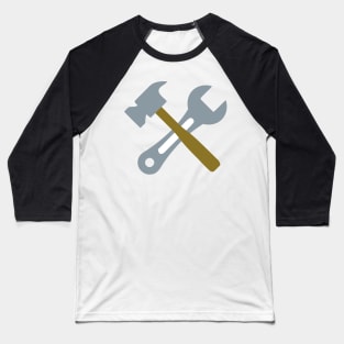 Hammer Spanner Tools Emoticon Logo Baseball T-Shirt